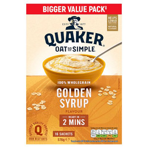 Quaker Oat So Simple Golden Syrup Family Pack 16 Sachets