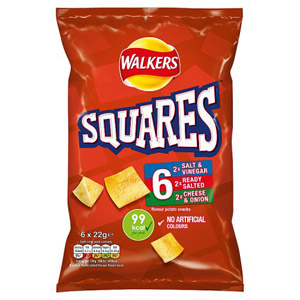 Walkers Square Crisps Assorted 6 Pack