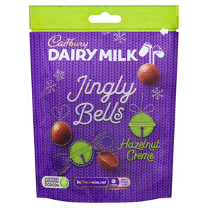Cadbury Dairy Milk Jingly Bells Hazelnut Creme Chocolate Bag