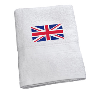 Luxury Cotton Bath Towel with Union Jack Embroidered Logo