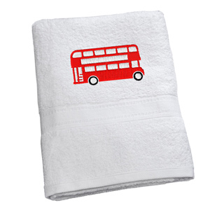 Luxury Cotton Bath Towel with London Bus Embroidered Logo
