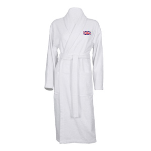 Luxury Bathrobe with Union Jack Embroidered Logo