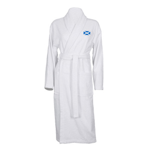 Luxury Bathrobe with Scottish Flag Embroidered Logo