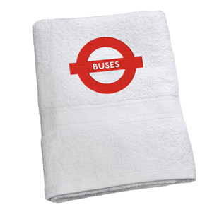 Luxury Cotton Bath Towel with Bus Sign Embroidered Logo