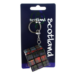 Scottish Tartan Puzzle Cube Keyring