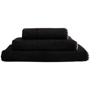 M&S Blanket Stitch Egyptian Hand Towel, Black