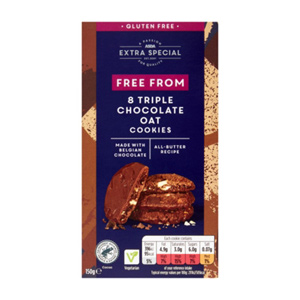 Asda Extra Special Free From 8 Triple Chocolate Oat Cookies