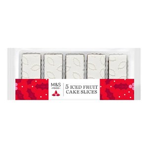 Marks and Spencer Iced Christmas Fruit Cake Slices