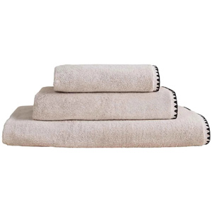 M&S Blanket Stitch Egyptian Hand Towel, Linen
