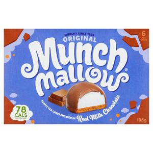 Munchmallow Original Milk Choc Fluffy 6 Tea Cakes