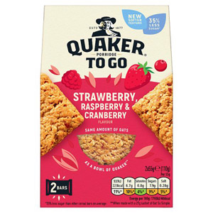 Quaker Porridge To Go Mixed Berries Breakfast Bars 2 Pack