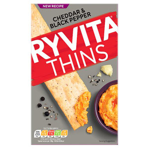 Ryvita Cheddar & Cracked Black Pepper Thins