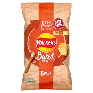 Walkers Baked Ready Salted Crisps 6 Pack