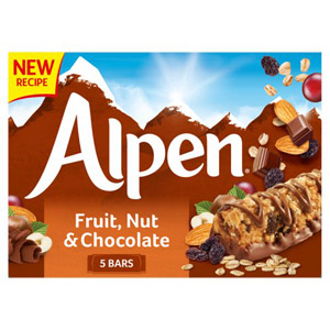 Alpen Fruit & Nut with Chocolate Cereal Bar 5 Pack