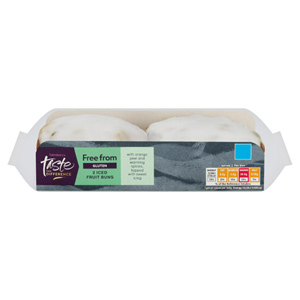 Sainsbury's Free From Gluten Iced Fruit Buns, Taste the Difference