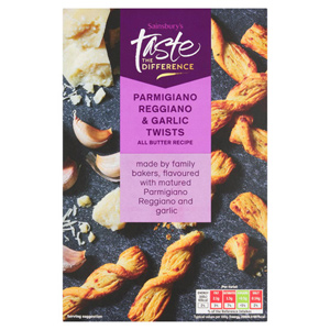 Sainsbury's Parmesan & Garlic Twists, Taste the Difference