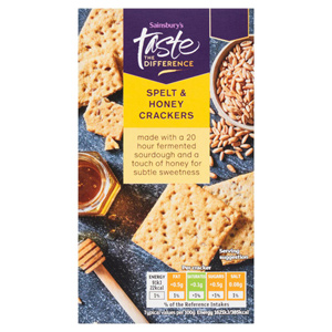 Sainsbury's Spelt & Honey Crackers, Taste the Difference