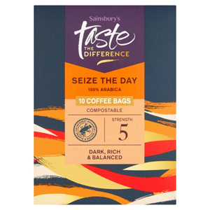 Sainsburys Taste the Difference Seize The Day Coffee Bags 10's
