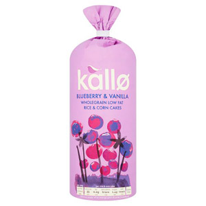 Kallo Blueberry & Vanilla Wholegrain Low Fat Rice & Corn Cakes
