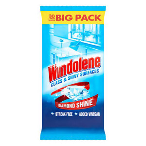Windolene Glass And Shiny Surfaces Wipes 30 Pack