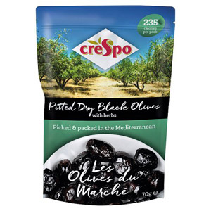 Crespo Dry Black Olives with Herbs