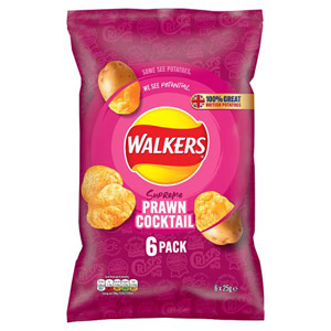 Walkers Prawn Cocktail Crisps 6 Pack