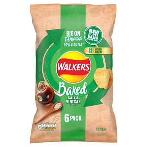 Walkers Baked Salt and Vinegar Crisps 6 Pack