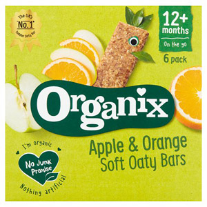 Organix 12 Month Apple & Orange Bars 6 Pack