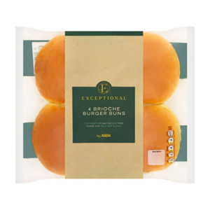 Exceptional By Asda 4 Brioche Burger Buns
