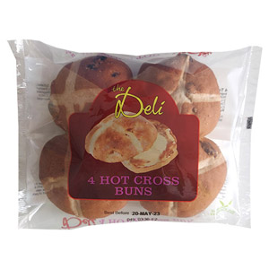 The Deli Hot Cross Buns 4 Pack