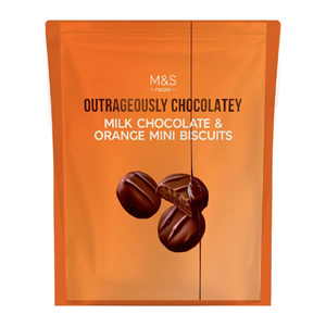 M&S Outrageously Chocolatey Milk Chocolate & Orange Mini Biscuits