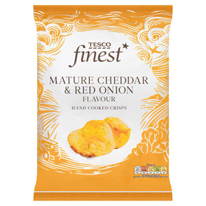 Tesco Finest Mature Cheddar & Onion Crisps
