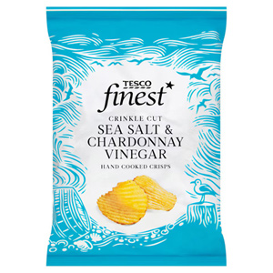 Tesco Finest Sea Salt & Chardonnay Vinegar Crinkle Cut Crisps