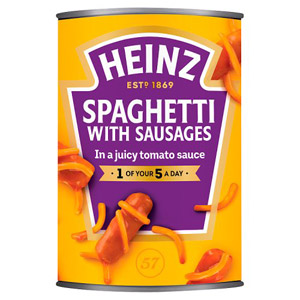 Heinz Spaghetti and Sausages Large Size (Bulk Buy Pack Of 6)