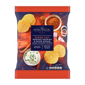 Asda Extra Special Ridge Cut Smoked Paprika & Sour Cream Hand Cooked Crisps