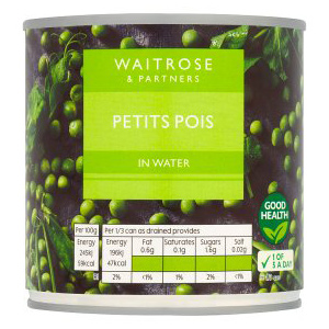 Essential Waitrose Petits Pois in Water