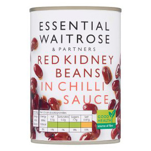 Essential Waitrose Red Kidney Beans in Chilli Sauce
