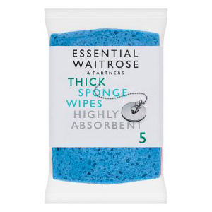 Essential Waitrose 6 Dual Action Sponge Scourers
