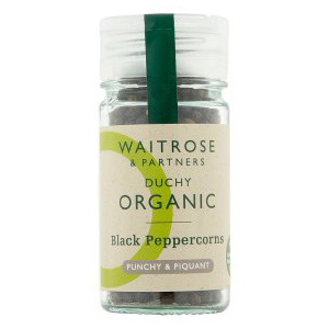 Waitrose Cooks Ingredients Organic Black Peppercorns