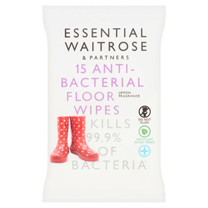 Essential Waitrose Antibacterial Floor Wipes 15 Pack